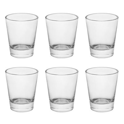 BTGLLAS Heavy Base Shot Glasses, 1.5 oz Sets of Clear Shot Glass (6 Pack), Measuring Cup for Espresso, Liquid, and Wine - Heavy Glass (Glass, 6Pack)