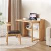 Wall Desk,Foldable desks for Small Spaces,Wall Mounted Desk, Wooden Wall Mounted Flap Desk with Storage Rack Does not take up Space and is Suitable for desks and Study desks Easy to use (Color : Wood view 3