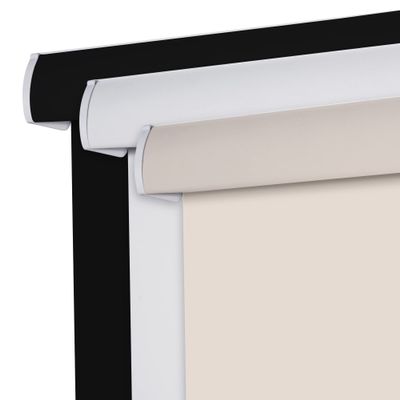 HOTSOON Blackout Roller Shades Cordless Roller Blinds with Cassette Valance Thermal Insulated UV Protection Window Shades for Home Office Bedroom.Khaki.27 W x 36" H