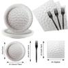 Golf Party Supplies Tableware Kit with Golf Theme Tablecloth, Plates, Napkins, Forks and Balloons for Golf Ball Sports Games Player Club Themed Birthday Decorations Serve 24 Guests view 3