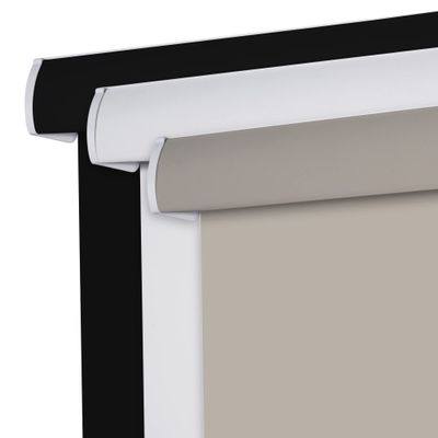 HOTSOON Blackout Roller Shades Cordless Roller Blinds with Cassette Valance Thermal Insulated UV Protection Window Shades for Home Office Bedroom.Light Brown.26 W x 64" H