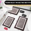 OLANLY Bathroom Rugs 36x24, Extra Soft and Absorbent Microfiber Bath Mat, Non-Slip, Machine Washable, Quick Dry Shaggy Bath Carpet, Suitable for Bathroom Floor, Tub, Shower (Large, Brown) view 2