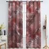 Abstract Vintage Red Graffiti Art Blackout Curtains, 3D Printed Drapes, 2 Panels Window Curtains, Darkening Curtains with Top Grommet for Bedroom Living Room Windows 52" W x 84" L view 1