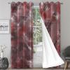 Abstract Vintage Red Graffiti Art Blackout Curtains, 3D Printed Drapes, 2 Panels Window Curtains, Darkening Curtains with Top Grommet for Bedroom Living Room Windows 79" W x 67" L view 2
