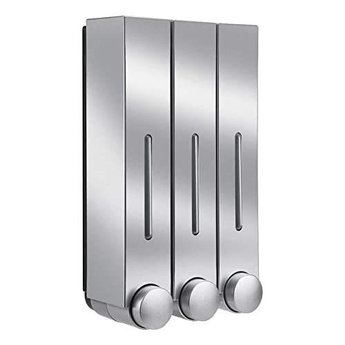 Countertop Soap Dispenser Wall Mounted Soap Dispenser Bathroom Plastic Liquid Soap Dispenser Shower Dispenser Family Hotel Kitchen Shower Gel Soap Dispenser Bottles ( Color : Silver , Size : Triple he