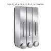 Countertop Soap Dispenser Wall Mounted Soap Dispenser Bathroom Plastic Liquid Soap Dispenser Shower Dispenser Family Hotel Kitchen Shower Gel Soap Dispenser Bottles ( Color : Silver , Size : Triple he view 2