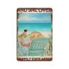 And She Lived Happily Ever After Retro Metal Sign Beach Metal Tin Signs Home Coffee Bathroom Garage Kitchen Bar Beach Pool Club Garden Wall Decoration 16x24 Inches view 1