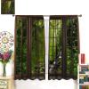 AuiMzoo Nature View Curtains, Window Outside Beautiful Forest River Pattern Print, Bedroom Living Room Blackout Insulated Curtains 2 Panel Set, 72x63 Inch, Style-3 view 3