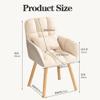 Armchair Fabric Lounge Accent Chair 360 Swivel Dining Chairs Velvet Upholstered Desk Chairs Ergonomic Office Chair with Arms and Wood Legs,Mid Century Modern Chair (Color : Red) view 2