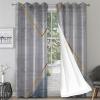 Modern Gray Retro Industrial Style Blackout Curtains, European Geometric Golden Line Art 3D Printed Eyelet Super Soft Darkening Curtains for Living Room Bedroom Kitchen Decor 52" W x 90" L view 2