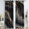 Abstract Black Gold Marble Texture Blackout Curtain for Bedroom 2 Panels Window Curtains, Blackout Curtains Grommet Thermal Insulated Window Curtain for Bedroom Living Room Windows 104" W x 84" L view 1