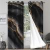 Abstract Black Gold Marble Texture Blackout Curtain for Bedroom 2 Panels Window Curtains, Blackout Curtains Grommet Thermal Insulated Window Curtain for Bedroom Living Room Windows 104" W x 84" L view 2