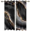 Abstract Black Gold Marble Texture Blackout Curtain for Bedroom 2 Panels Window Curtains, Blackout Curtains Grommet Thermal Insulated Window Curtain for Bedroom Living Room Windows 104" W x 84" L view 3