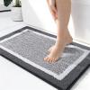 OLANLY Bathroom Rugs 24x16, Extra Soft and Absorbent Microfiber Bath Mat, Non-Slip, Machine Washable, Quick Dry Shaggy Bath Carpet, Suitable for Bathroom Floor, Tub, Shower (Small, Dark Grey) view 1
