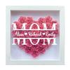 Personalized Heart Shaped Flower Shadow Box, Mom Heart Shaped Monogram Shadow Box | Mom Mothers Day Paper Flower Gift,Customized Gift for Mothers Day, Birthday, Christmas (Pink) view 1