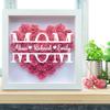 Personalized Heart Shaped Flower Shadow Box, Mom Heart Shaped Monogram Shadow Box | Mom Mothers Day Paper Flower Gift,Customized Gift for Mothers Day, Birthday, Christmas (Pink) view 2