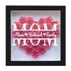 Personalized Heart Shaped Flower Shadow Box, Mom Heart Shaped Monogram Shadow Box | Mom Mothers Day Paper Flower Gift,Customized Gift for Mothers Day, Birthday, Christmas (Pink) view 4