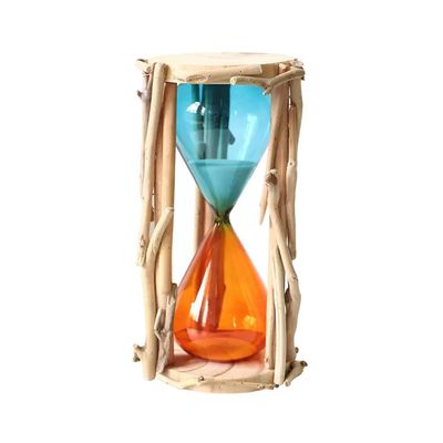 Tontaly Wooden and Glass Hourglass 15 Minute Timer Home and Office Decor Handmade Time Management Tool