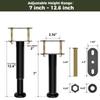 ruiru bro Adjustable Bed Frame Support Legs,Metal Bed Center Slat Heavy Support Leg, Bed Slat Reinforcement Kit,Bed Support Legs for Bed Frame Replacement,More Stable, More Quiet(7-12.6in 4pcs) view 2