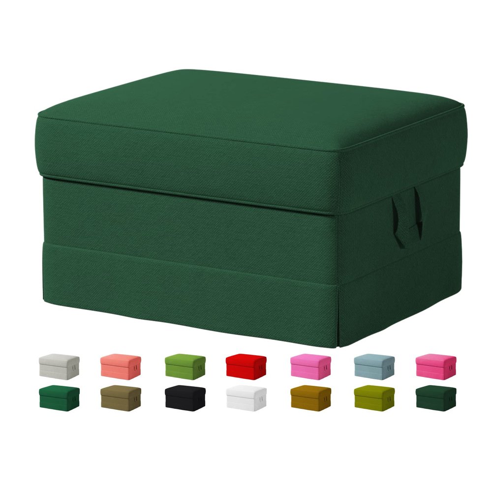 Custom Made Ektorp Footstool Velvet Replacement Covers Fits IKEA Ektorp Ottoman,Ektorp Sofa Cover,Only Cover.(Don't Fit Uppland Series Sofa) (Retro Green)