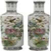 TATSEN Flower Vase Pastel Flowers and Birds Picture Vase Porcelain Antique Ornaments Vases for Flowers view 1