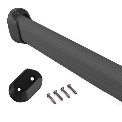 ZAQYCM Closet Hanger Rod Complete Kit, Removable Shower Curtain Rod with End Caps and Fittings, Aluminium Garment Bar for Hanging Clothes in Car/Vehicle/Wardrobe (Color : Black, Size : 140cm/55 in)