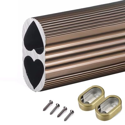 20 30 40 50 60 Inch Closet Hanging Rod Aluminum, Heavy Duty Wardrobe Pole for Laundry Room/ Cabinet/ Loft With Socket Set, 3mm Thick Valet Rod Hotel Home Office ( Color : Champagne , Size : 75cm/29.5