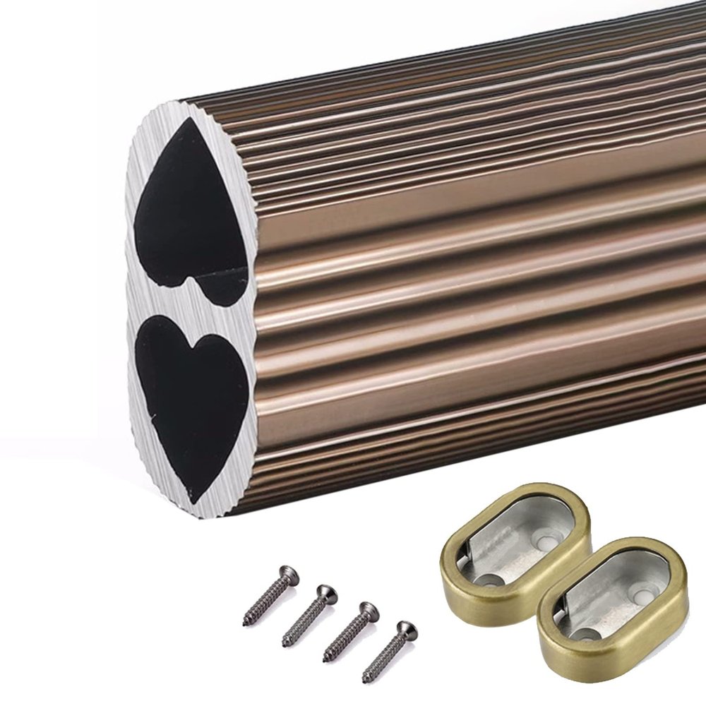 20 30 40 50 60 Inch Closet Hanging Rod Aluminum, Heavy Duty Wardrobe Pole for Laundry Room/ Cabinet/ Loft With Socket Set, 3mm Thick Valet Rod Hotel Home Office ( Color : Champagne , Size : 75cm/29.5