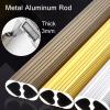 20 30 40 50 60 Inch Closet Hanging Rod Aluminum, Heavy Duty Wardrobe Pole for Laundry Room/ Cabinet/ Loft With Socket Set, 3mm Thick Valet Rod Hotel Home Office ( Color : Champagne , Size : 75cm/29.5 view 2