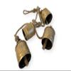 4 LARGE COW BELLS Distressed Gold hanging on a Rustic Rope | Cow Bells | Bells | Ornamental Bells | Decorative Bells | Rustic Bells | Christmas Bells | Decorations | Home decor view 1
