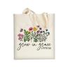 AUSVKAI Cute Canvas Tote Bag Aesthetic For Women Grocery Bag Cotton Beach Totes Gift For Grow in Grace view 1