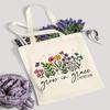 AUSVKAI Cute Canvas Tote Bag Aesthetic For Women Grocery Bag Cotton Beach Totes Gift For Grow in Grace view 3