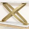 55'' Modern Marble Console Tablebehind Sofa Couch Long Table Narrow Rectangular Entryway for Living Room Gold White Glam Contemporary Metal Wood view 4