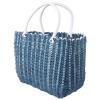 Woven Grocery Bag Plastic Market Basket Reusable Shopping Tote Bag with Handle Fruit Vegetable Bags Large Beach Bag for Home Kitchen view 1
