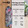 Cat Flowers Pattern Plastic Bag Holder Wall Mount Plastic Bag Organizer Grocery Bag Storage Dispenser Washable Large Shopping Bags Carrier for Home Kitchen Travelling, 1 Pack view 3