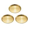 MBBITL 3 Pack Gold Dinner Plates Round Food Serving Dishes Plates Brushed Finished Stainless Steel 5.5 inches for Appetizer Cookie view 1
