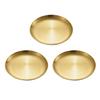 MBBITL 3 Pack Gold Dinner Plates Round Food Serving Dishes Plates Brushed Finished Stainless Steel 5.5 inches for Appetizer Cookie view 2