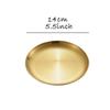MBBITL 3 Pack Gold Dinner Plates Round Food Serving Dishes Plates Brushed Finished Stainless Steel 5.5 inches for Appetizer Cookie view 4