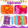 16 Pcs Mexican Paper Flowers Mexican Party Decorations Streamer Backdrop and Papel Picado Banner Mexico Fiesta Party Decorations Supplies Set for Cinco De Mayo Party Wedding Birthday (Elegant Style) view 3