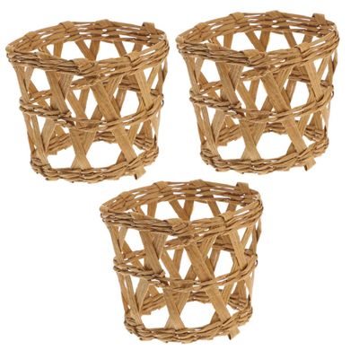 OFFSCH 3pcs Straw Cup Cover Wicker Cup Sleeves Heat Resistant Skidproof for Glass Plastic Insulated Mugs