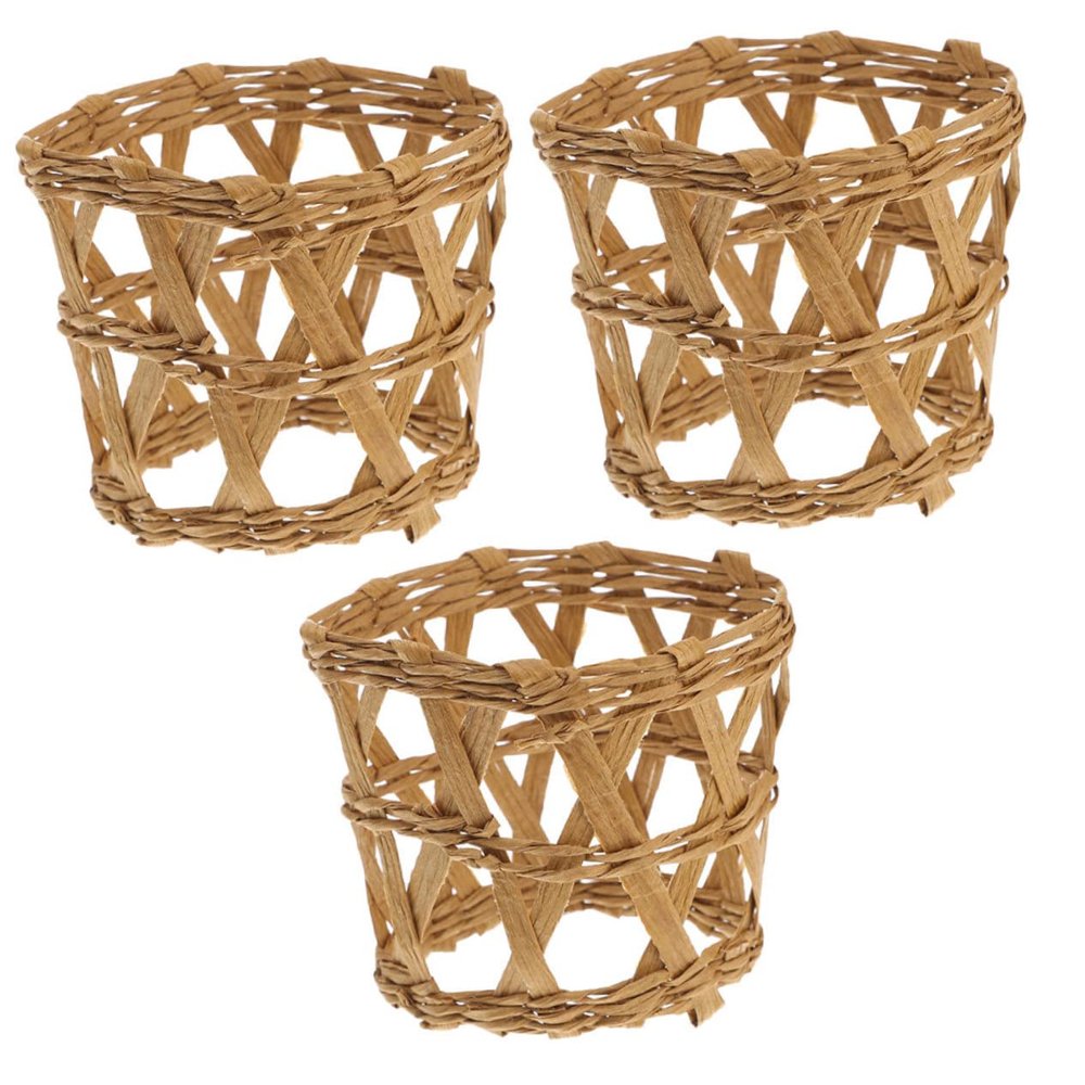 OFFSCH 3pcs Straw Cup Cover Wicker Cup Sleeves Heat Resistant Skidproof for Glass Plastic Insulated Mugs