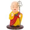 Car Dashboard Figurine ations Little Solar Head Car Shaking Head Chinese Little Buddha Monk Statue Car Dashboard Ornament Home Decorations Red Car Decor Monk Sculpture view 1