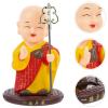 Car Dashboard Figurine ations Little Solar Head Car Shaking Head Chinese Little Buddha Monk Statue Car Dashboard Ornament Home Decorations Red Car Decor Monk Sculpture view 4