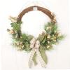 Gatuida 1pc Lifelike Cherry Blossom Wreath Spring Door Hanging Decor for Mother Day Elegant Wall Garland Green Plant Pendant for Home and Party Decoration view 3