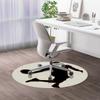 Black White PU Leather Office Chair Mat,Computer Gaming Desk Chair Mat, Basketball Player Silhouette Gaming Computer Chair Mat for Home Office Gaming Room Sports Decor Diameter 59 in view 1
