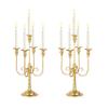 19.7in Gold Candelabra Centerpieces for Tables, 2Pcs Metal Tall Candle Holder for Taper Candles, 5 Arm Candlestick Holder for Wedding Centerpiece Decor Party Event Reception Decoration view 1