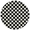 White Charcoal PU Leather Gaming Chair Mat Under Computer Desk Checkers Game Geometric Grid Style Round Office Chair Mats Home Rolling Gaming Chair Mat Checkered Diameter 55 in view 2
