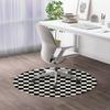 White Charcoal PU Leather Gaming Chair Mat Under Computer Desk Checkers Game Geometric Grid Style Round Office Chair Mats Home Rolling Gaming Chair Mat Checkered Diameter 55 in view 4