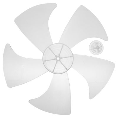 DOITOOL 14 Inch Fan Blade Replacement Universal Plastic Standing Fan Blades 5 Leaves with Nut Cover Table Fanner Leaves - Easy to Install