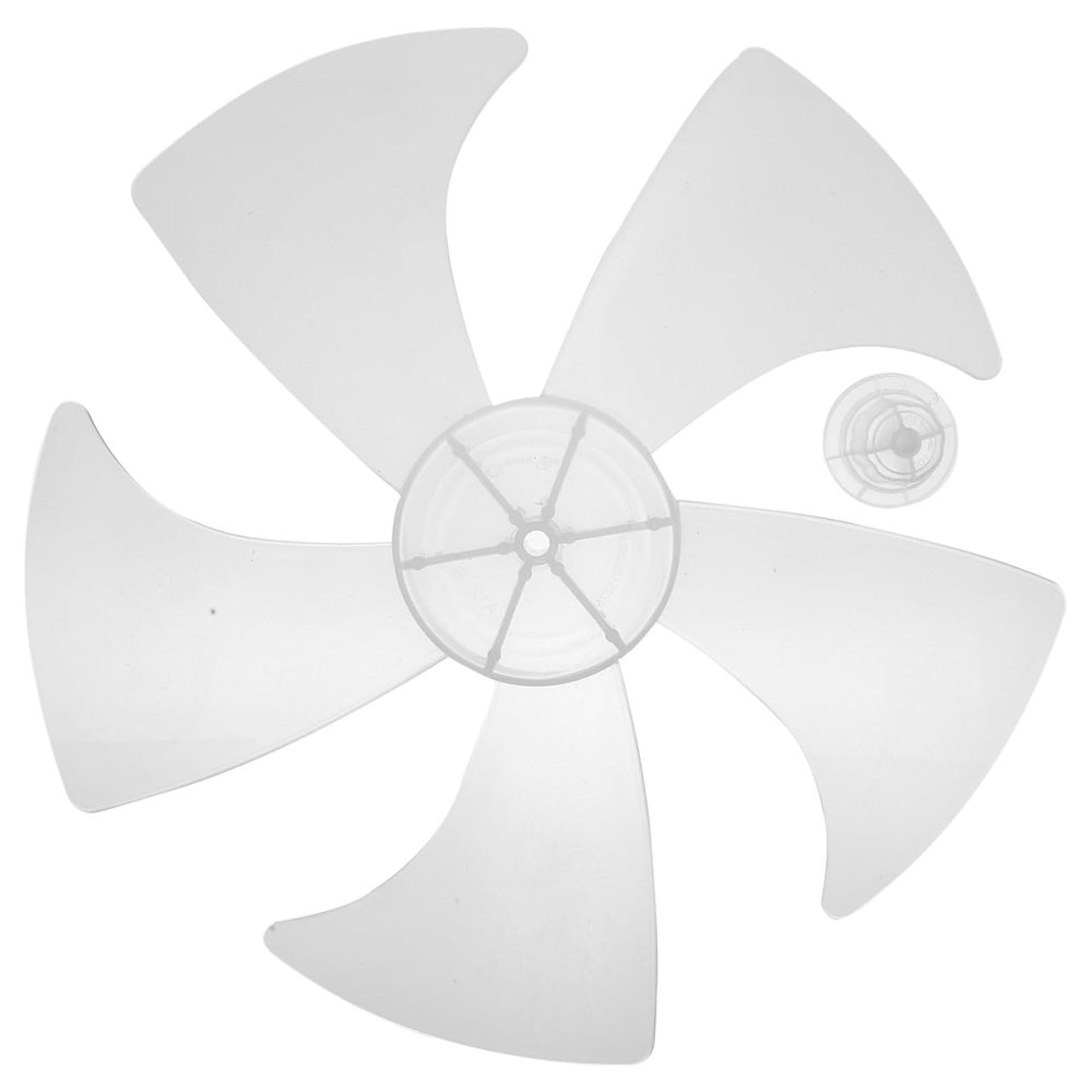 DOITOOL 14 Inch Fan Blade Replacement Universal Plastic Standing Fan Blades 5 Leaves with Nut Cover Table Fanner Leaves - Easy to Install